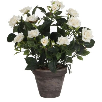 Plante Décorative Rosal en Céramique PVC de Mica Decorations - Blanc - Publicité Plante Décorative Rosal en Céramique PVC de Mica Decorations - Blanc - Publicité
