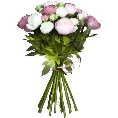 Bouquet de ranunculus artificiels rose - 35x26 cm - Arrangement floral synthétique - Publicité Bouquet de ranunculus artificiels rose - 35x26 cm - Arrangement floral synthétique - Publicité