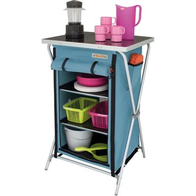 Eurotrail Aubenas Blaue 3-Regal Faltbarer Campingkasten Eurotrail Aubenas Blaue 3-Regal Faltbarer Campingkasten