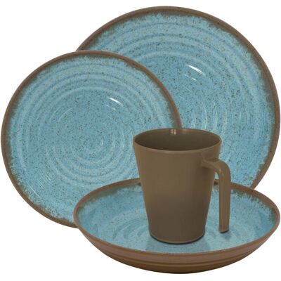 Eurotrail ETKW2046 Blau Melamin 16-teilige Tafelservice Eurotrail ETKW2046 Blau Melamin 16-teilige Tafelservice