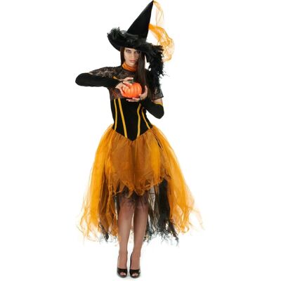 Freya Hexenkostüm - Damen Halloween Kostüm - Schwarz-Orange Freya Hexenkostüm - Damen Halloween Kostüm - Schwarz-Orange