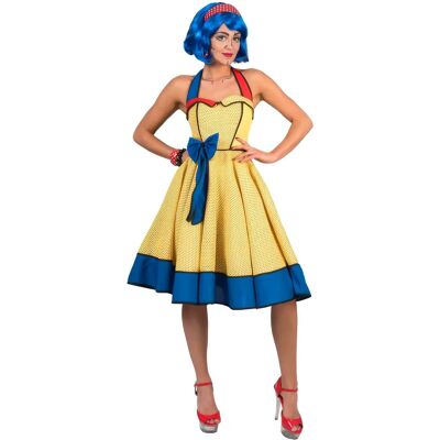 Boland 40-42 Gelb mit roten Punkten und blauen Akzenten Kleid - Kleid Boland 40-42 Gelb mit roten Punkten und blauen Akzenten Kleid - Kleid