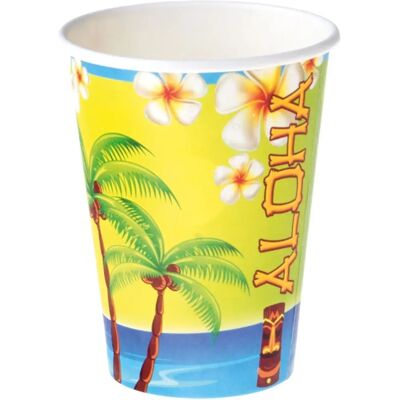 JADEO 8 Aloha Cardboard Cups - Tropical Style JADEO 8 Aloha Cardboard Cups - Tropical Style