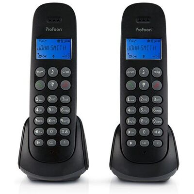 Téléphone DECT Profoon PDX-320 Noir avec 2 combinés - Publicité Téléphone DECT Profoon PDX-320 Noir avec 2 combinés - Publicité