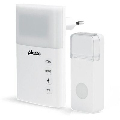 Alecto ADB-19 Kabellose Türklingel - 35 Melodien, IP44, Weiß Alecto ADB-19 Kabellose Türklingel - 35 Melodien, IP44, Weiß