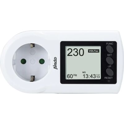 Alecto Energiemeter Tussenstekker – Universell, Weiß - Energiezähler Alecto Energiemeter Tussenstekker – Universell, Weiß - Energiezähler