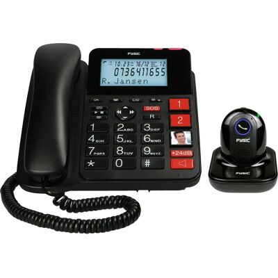 Fysic FX3960 - Téléphone fixe avec bouton d'urgence SOS sans fil - Noir - Publicité Fysic FX3960 - Téléphone fixe avec bouton d'urgence SOS sans fil - Noir - Publicité