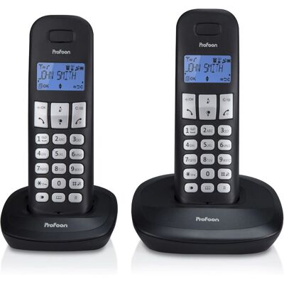 Téléphone DECT double Profoon PDX-1120 - Compact et évolutif - Publicité Téléphone DECT double Profoon PDX-1120 - Compact et évolutif - Publicité