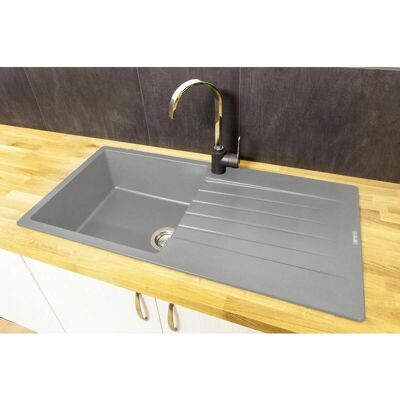Reginox Hampton 1.0 Bowl Grey Silvery Inset Reversible Granite Kitchen Sink Reginox Hampton 1.0 Bowl Grey Silvery Inset Reversible Granite Kitchen Sink