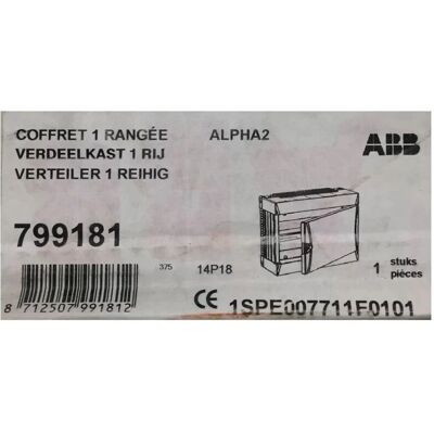 ABB 799181 Electrical Enclosure Alpha2 - 18 Modules, White ABB 799181 Electrical Enclosure Alpha2 - 18 Modules, White