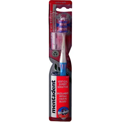 Mentadent Vertical Expert Sensitive - Spazzolino con setole morbide per pulizia verticale delicata - Cura dei denti Mentadent Vertical Expert Sensitive - Spazzolino con setole morbide per pulizia verticale delicata - Cura dei denti