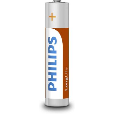 Piles AAA Philips LongLife - Batterie domestique - Publicité Piles AAA Philips LongLife - Batterie domestique - Publicité