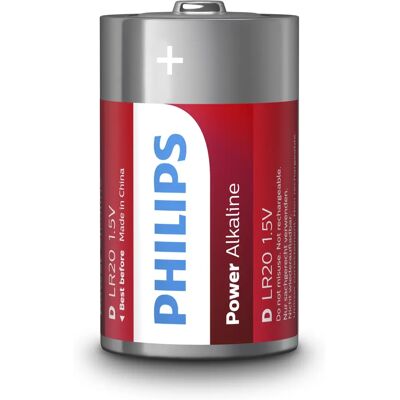 Philips LR20 Power Alkaline D Paristo - kertakäyttöinen Philips LR20 Power Alkaline D Paristo - kertakäyttöinen