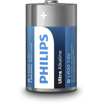 Philips LR20E2B/10 Ultra Alkaline Batterie - Typ D-Batterie Philips LR20E2B/10 Ultra Alkaline Batterie - Typ D-Batterie