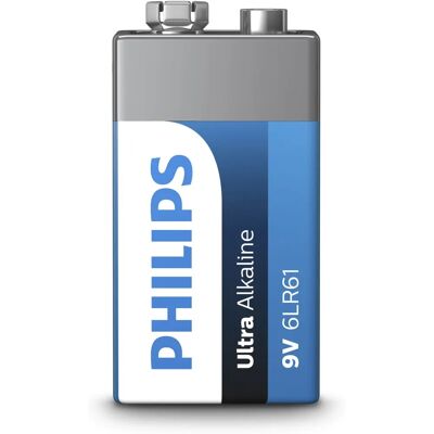 Piles Alcalines Ultra Philips 6LR61E1B/10 - Haute Puissance pour Appareils - Publicité Piles Alcalines Ultra Philips 6LR61E1B/10 - Haute Puissance pour Appareils - Publicité