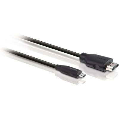 Philips SWV2462W/10 Micro HDMI-kabel - 1,5 m - Zwart Philips SWV2462W/10 Micro HDMI-kabel - 1,5 m - Zwart