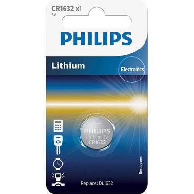 Pile Philips CR1632/00B - Garantie 12M - Pour piles bouton - Publicité Pile Philips CR1632/00B - Garantie 12M - Pour piles bouton - Publicité