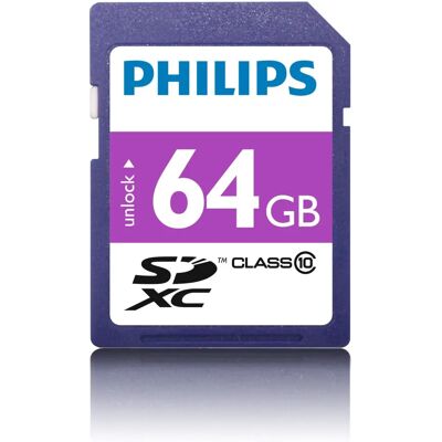 Tarjeta de memoria Philips FM64SD55B/10 - 64 GB SDXC Clase 10 Tarjeta de memoria Philips FM64SD55B/10 - 64 GB SDXC Clase 10