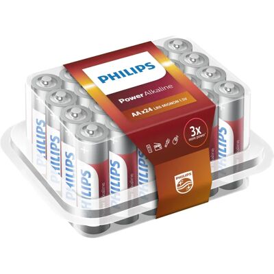 Philips Power Alcaline LR6P24P/10 Pile Maison - Pile - Publicité Philips Power Alcaline LR6P24P/10 Pile Maison - Pile - Publicité