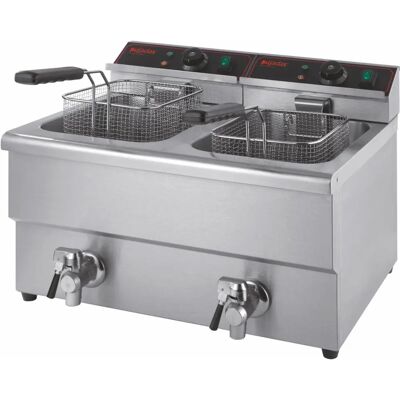 Friteuse Professionnelle 2 x 8 Litres avec Robinet Vidange - Publicité Friteuse Professionnelle 2 x 8 Litres avec Robinet Vidange - Publicité