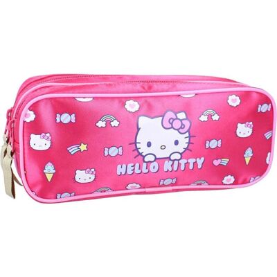 Trousse Double Arc-en-ciel HELLO KITTY - Trousse à crayons - Publicité Trousse Double Arc-en-ciel HELLO KITTY - Trousse à crayons - Publicité