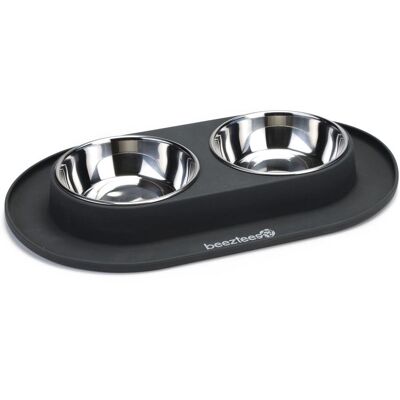 Set de Comederos y Bebederos para Perros - Silicona y Acero - 40x24cm - Producto para Perros Set de Comederos y Bebederos para Perros - Silicona y Acero - 40x24cm - Producto para Perros