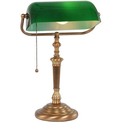 Sienna Lighting Sienna Ancilla Lámpara de Mesa - Verde, Bronce cepillado, Vidrio Sienna Lighting Sienna Ancilla Lámpara de Mesa - Verde, Bronce cepillado, Vidrio