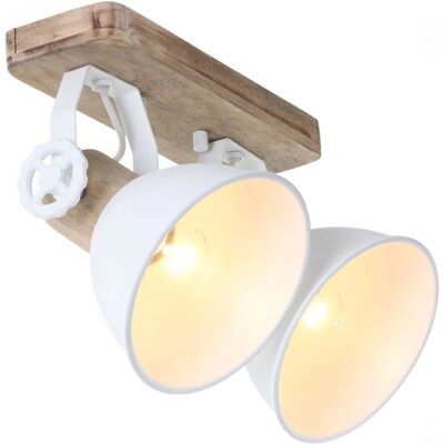 Sienna Lighting Sienna Gearwood Twin Spotlight - Industriale - Legno - E27 - Faretto Sienna Lighting Sienna Gearwood Twin Spotlight - Industriale - Legno - E27 - Faretto