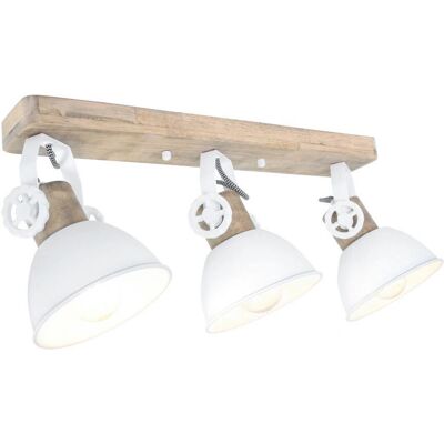 Barra a faretti Gearwood di Sienna Lighting - Bianco - 3 E27 - 40W max - Spotlight industriale Barra a faretti Gearwood di Sienna Lighting - Bianco - 3 E27 - 40W max - Spotlight industriale