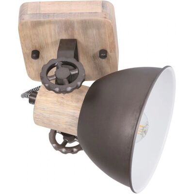 Sienna Lighting Sienna Gearwood Faretto singolo - Legno industriale - E27 LED Sienna Lighting Sienna Gearwood Faretto singolo - Legno industriale - E27 LED