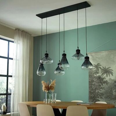 Sienna Lighting Sienna Flere Barra de Foco Negra Mate, Vidrio Transparente Gris - Lámpara Sienna Lighting Sienna Flere Barra de Foco Negra Mate, Vidrio Transparente Gris - Lámpara