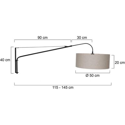 Sienna Lighting Sienna Elegante Wandlampe mit Schirm Schwarz Matt - Wandlampe Sienna Lighting Sienna Elegante Wandlampe mit Schirm Schwarz Matt - Wandlampe
