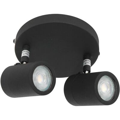 Foco GU10 Mexlite - 2 Lámparas - Negro - 24cm - Regulable Foco GU10 Mexlite - 2 Lámparas - Negro - 24cm - Regulable