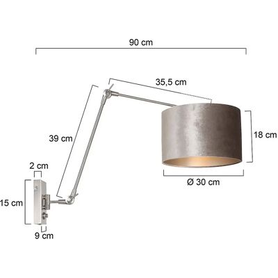 Sienna Lighting Prestige Chic Wandleuchte - Stahl, Zink Taupe, E27 - Wandleuchte Sienna Lighting Prestige Chic Wandleuchte - Stahl, Zink Taupe, E27 - Wandleuchte