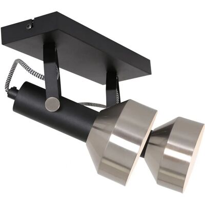 Mexlite Modelo 3338ZW Foco - Negro - E27 - 2 Bombillas Mexlite Modelo 3338ZW Foco - Negro - E27 - 2 Bombillas
