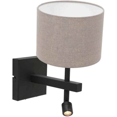 Steinhauer Wandleuchte Leinen grau LED - 2 Lampen Steinhauer Wandleuchte Leinen grau LED - 2 Lampen