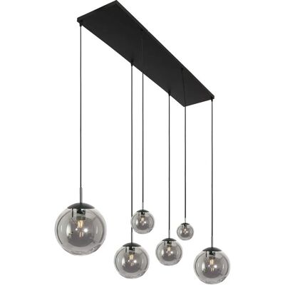 Steinhauer Hanglamp Rookglas - E27 - 6 Lampen - Modern Design Steinhauer Hanglamp Rookglas - E27 - 6 Lampen - Modern Design
