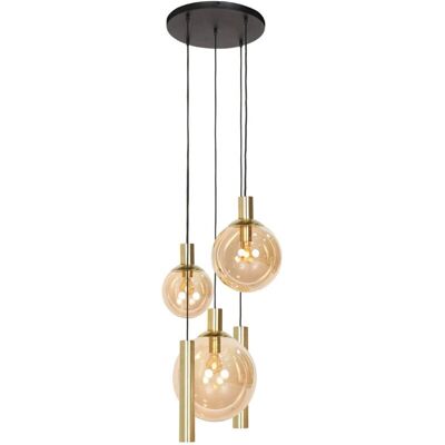 Lampada a sospensione Steinhauer - Stile classico - Trasparente, Ambra, Ottone - 3801ME Lampada a sospensione Steinhauer - Stile classico - Trasparente, Ambra, Ottone - 3801ME