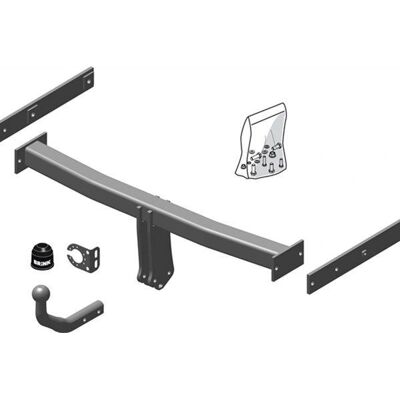 Gancio traino Brink - Testa con palla fissa per Audi - 2500kg Max Gancio traino Brink - Testa con palla fissa per Audi - 2500kg Max