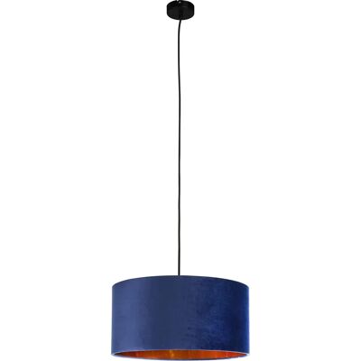 Smartwares Aksamitowa Niebieska Lampa Wisząca - 40cm - E27 - Wystrój Wnętrz Smartwares Aksamitowa Niebieska Lampa Wisząca - 40cm - E27 - Wystrój Wnętrz