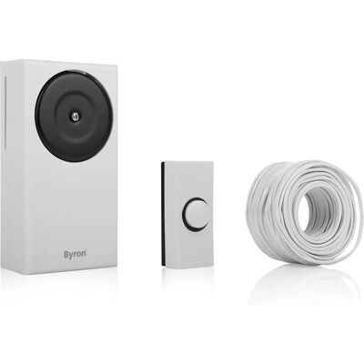Kit de Sonnette Électrique Byron DBW-24031 - Classique 90dB - Blanc - Publicité Kit de Sonnette Électrique Byron DBW-24031 - Classique 90dB - Blanc - Publicité