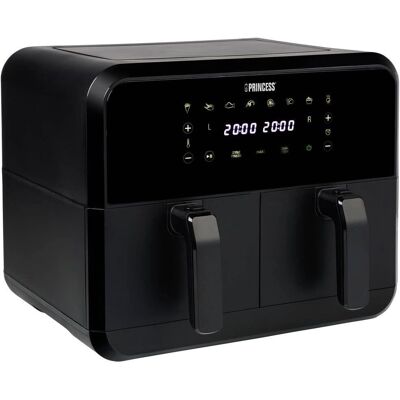 Princess 182068 Doppelfritteuse 2400W mit Heißluftfunktion, Display, Timerfunktion, Antihaftbeschichtung Princess 182068 Doppelfritteuse 2400W mit Heißluftfunktion, Display, Timerfunktion, Antihaftbeschichtung