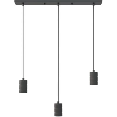 Calex Rechthoekige Hanglamp 10x70cm 3xE27 Zwart - Verlichting Calex Rechthoekige Hanglamp 10x70cm 3xE27 Zwart - Verlichting