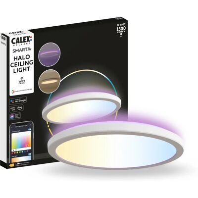 Calex Weißer Smart Deckenleuchte mit RGB & Einstellbarer CCT - Deckenlampe Calex Weißer Smart Deckenleuchte mit RGB & Einstellbarer CCT - Deckenlampe