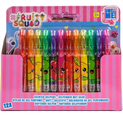 Canenco Fruity Squad Mini Stylos Gel Parfumés - Ensemble de 12 - Publicité Canenco Fruity Squad Mini Stylos Gel Parfumés - Ensemble de 12 - Publicité
