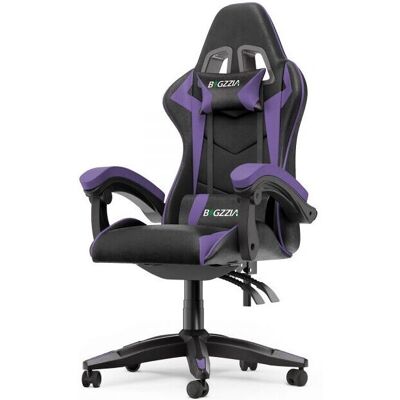 Chaise Gaming & Bureau Bigzzia Noire/Violette - Siège Ergonomique pour Ordinateur - Publicité Chaise Gaming & Bureau Bigzzia Noire/Violette - Siège Ergonomique pour Ordinateur - Publicité
