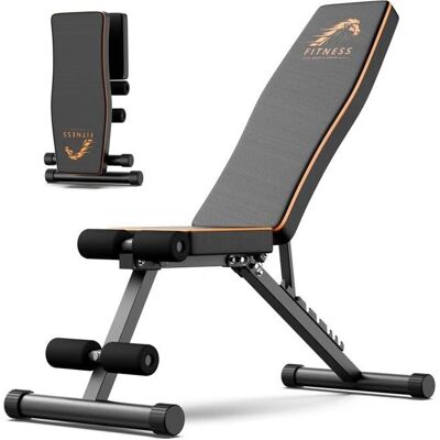 BIGZZIA - Banc d'entraînement pliable inclinable - Publicité BIGZZIA - Banc d'entraînement pliable inclinable - Publicité