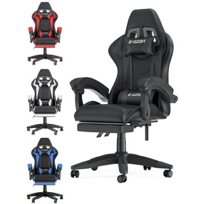 BIGZZIA - GamingChair - Footrest - Lumbar cushion - Gaming chair BIGZZIA - GamingChair - Footrest - Lumbar cushion - Gaming chair