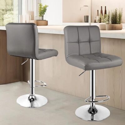 BIGZZIA - 2-pack - Gris - 85-115 cm - Tabouret de bar - Publicité BIGZZIA - 2-pack - Gris - 85-115 cm - Tabouret de bar - Publicité