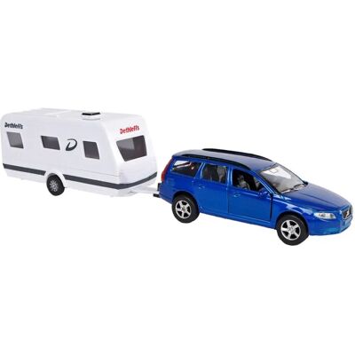 Kids Globe Volvo V70 mit Dethleffs Wohnwagen - Spielzeugauto Kids Globe Volvo V70 mit Dethleffs Wohnwagen - Spielzeugauto